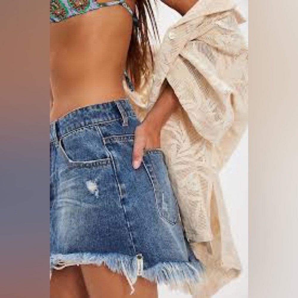 One Teaspoon Vanguard Denim Skirt Sz 22